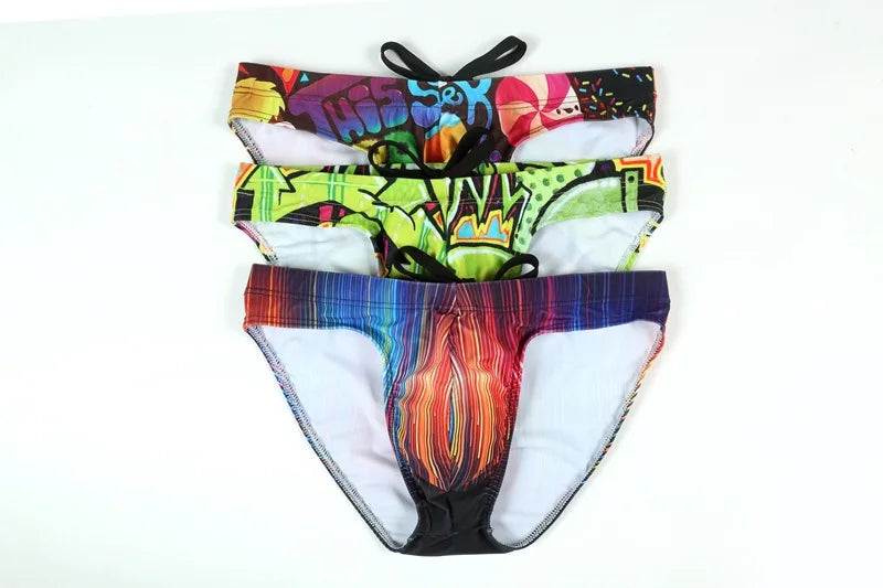 New swimming trunks men's swimsuit printed youth swimming trunks swimming training