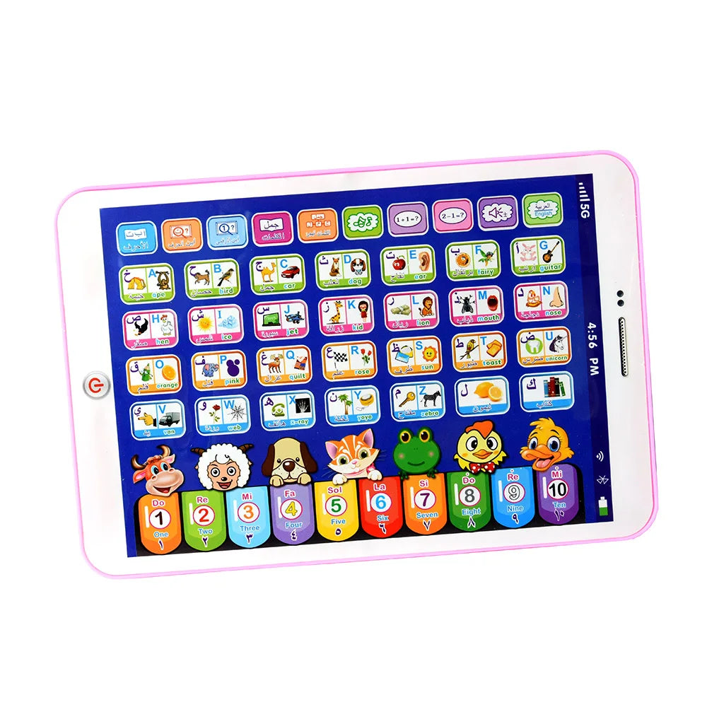 Interactive Arabic French Learning Toy Tablet for Kids Preschool Educational Pad Early Education Electronic Learning Device Gift