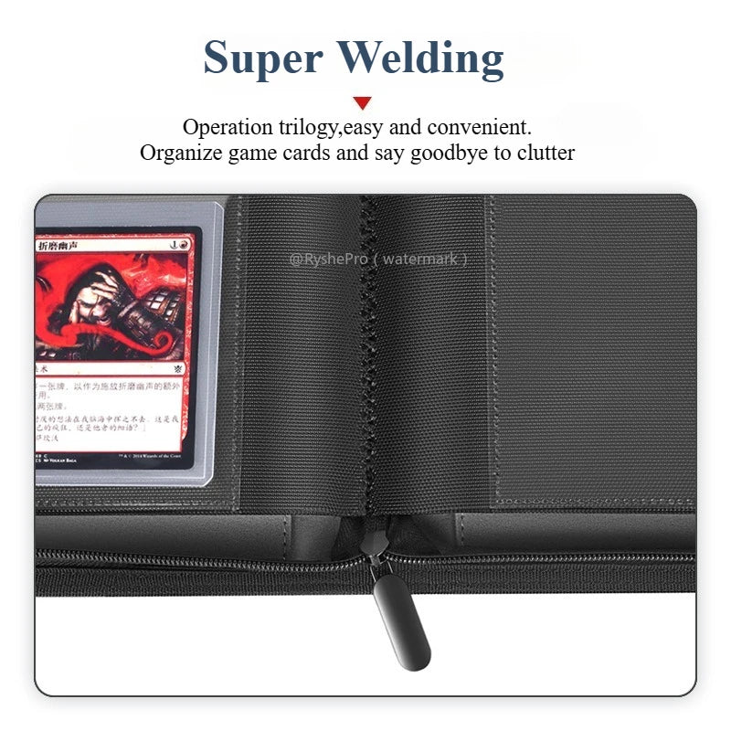 9 Pocket Card Binder for YuGiOh MTG TCG Game Card Holder Holds 252+ Top Loaders Waterproof Card Storage Album