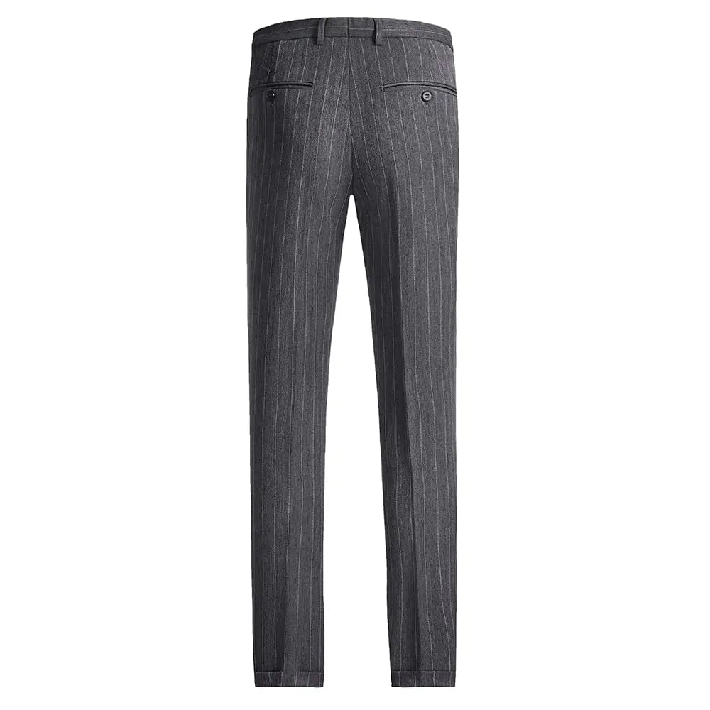 Men's 3-Piece Slim Fit Stripe Suit Blazer Jacket Vest Pants Set | Wedding Tuxedo Formal Business Prom Party US Size XXS-3XL
