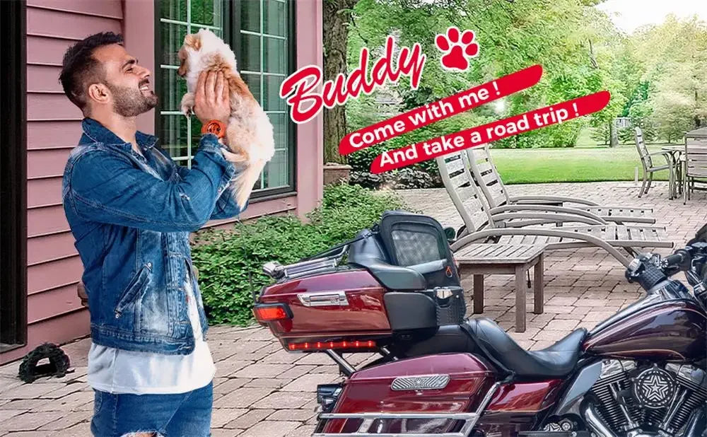 Motorcycle Pet Travel Bag Dog Cat Carrier Bag Portable 20lbs Folding Dog Carrier Backpack for Touring Street Glide Road King Bag