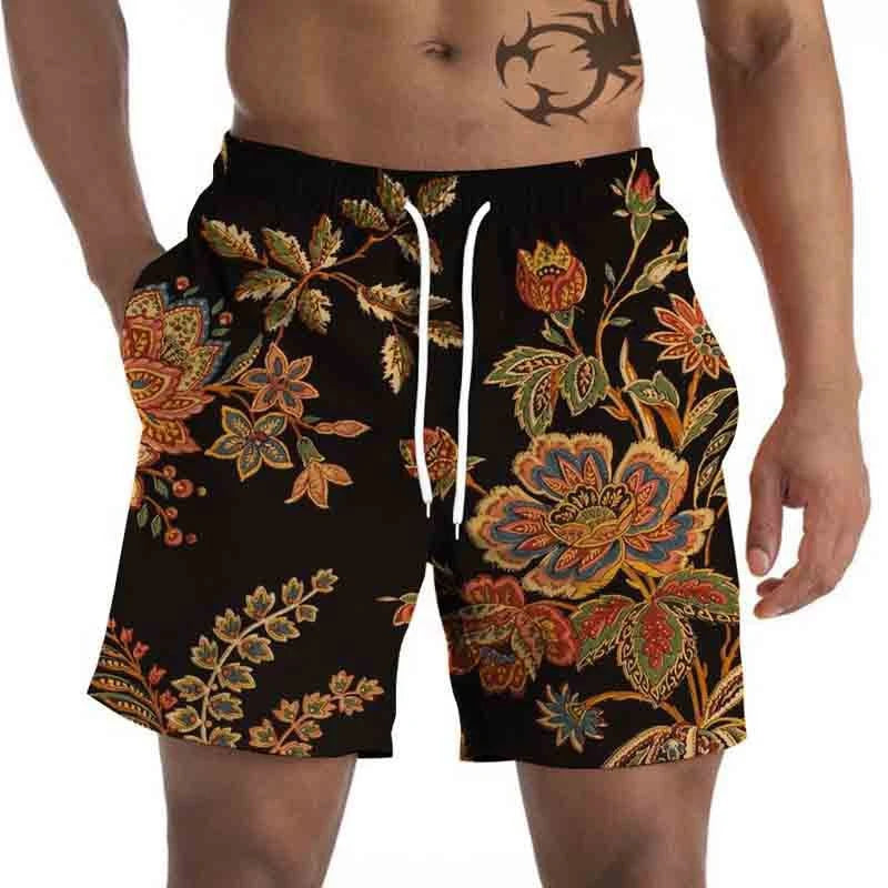 Vintage Coconut Tree 3D Printed Beach Pants New Men's Seaside Casual Loose Short Pants Women Fashion Hawaii Surf Board Shorts