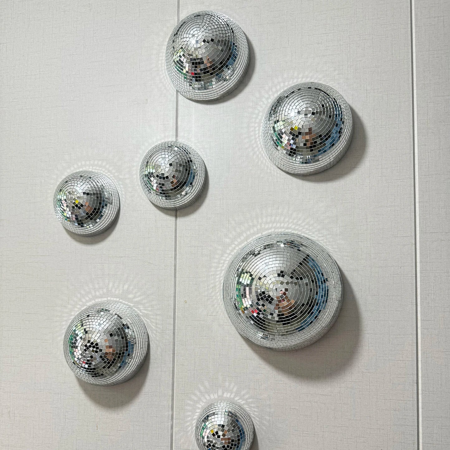 Wall Disco Ball Mirrored Designs Metallic Home Decor Mirror Ball Decoration For Wedding Disco Ball Semicircle Home Wall Art