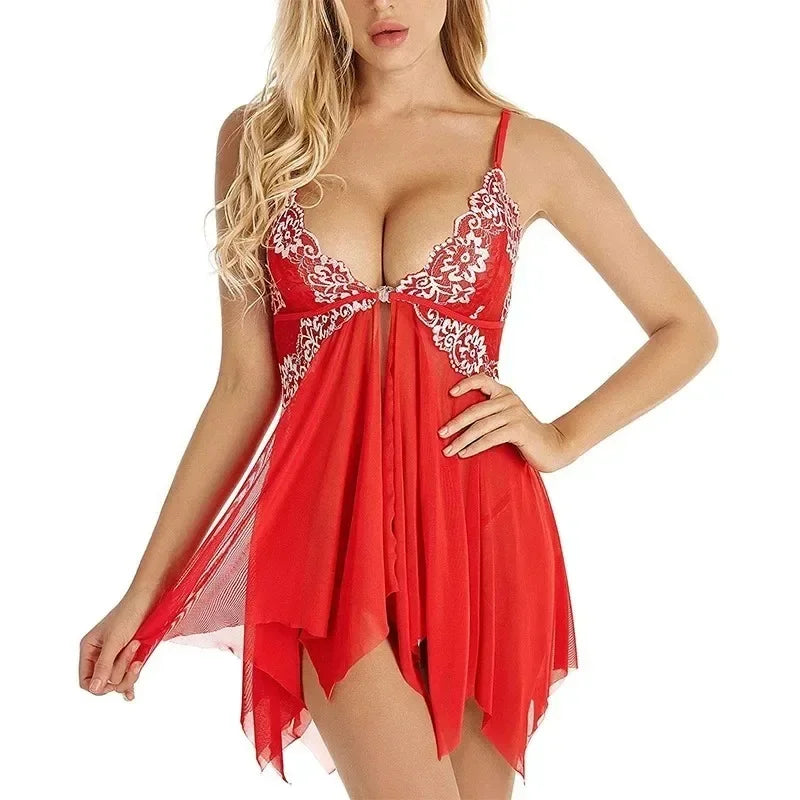 Women Sexy Lingerie Women Lace Sleepwear For Sexy Babydoll Underwear Transparent Lace Dress Nightdress Erotic Clothing