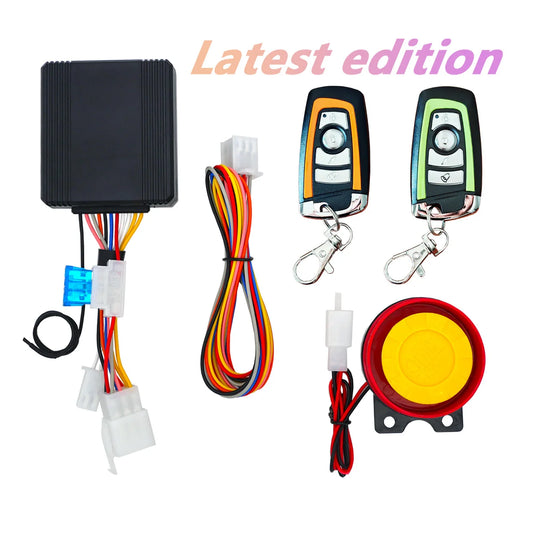 New multifunctional motorcycle anti-theft alarm with automatic defense, ignition and shutdown, silent dual flash steering prompt