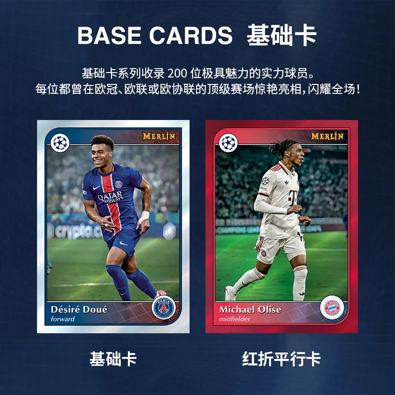 New 2024-25 Genuine Topps Merlin UEFA Club Competitions Merlin UCC Football Card Star Card Collectible Cards Toy Holiday Gift
