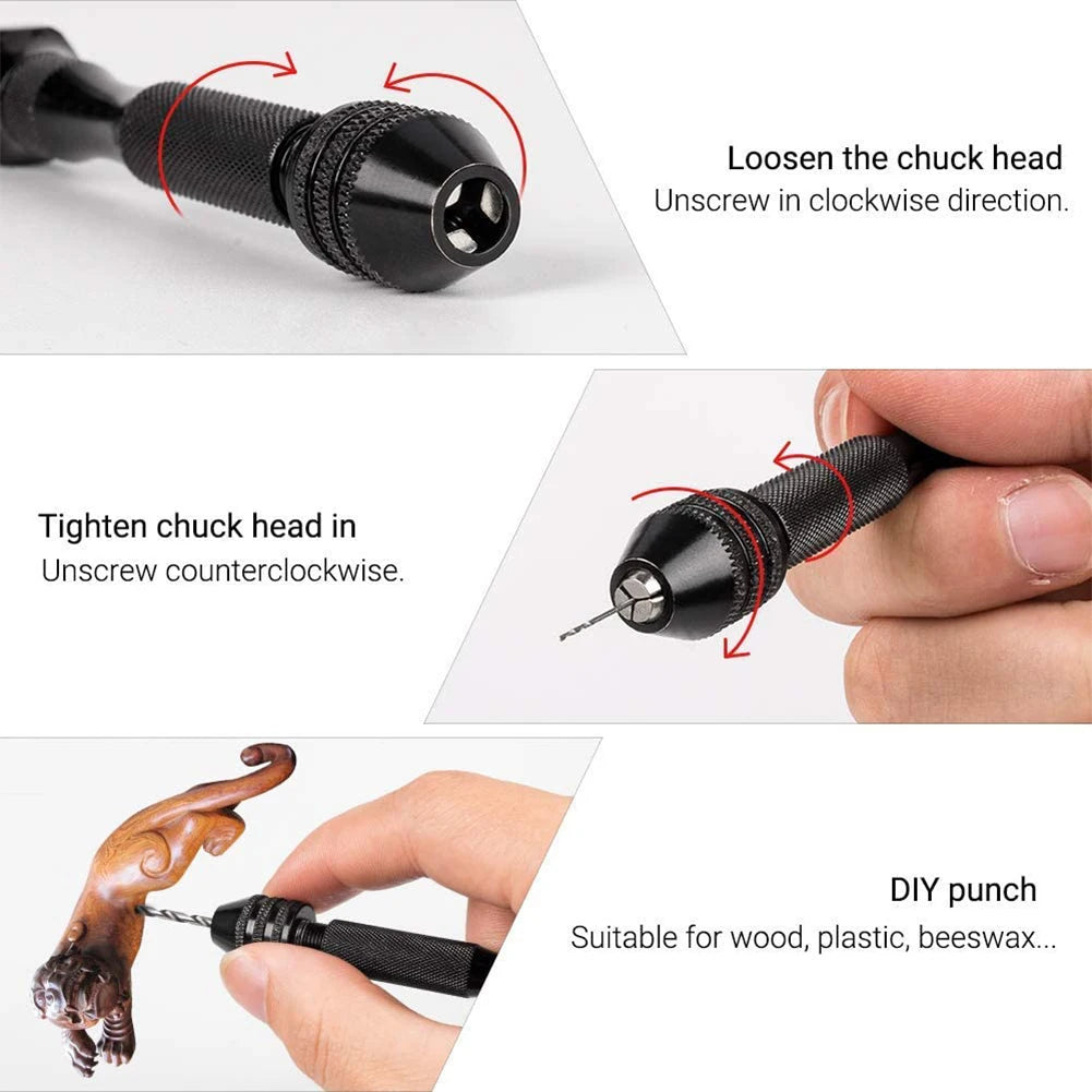 36Pcs Micro Hand Drill Bits Set  Pin Vise PCB Mini Drill Twist Drill Punching Rotary Tool For Jewelry Wood Craft DIY Sculpture