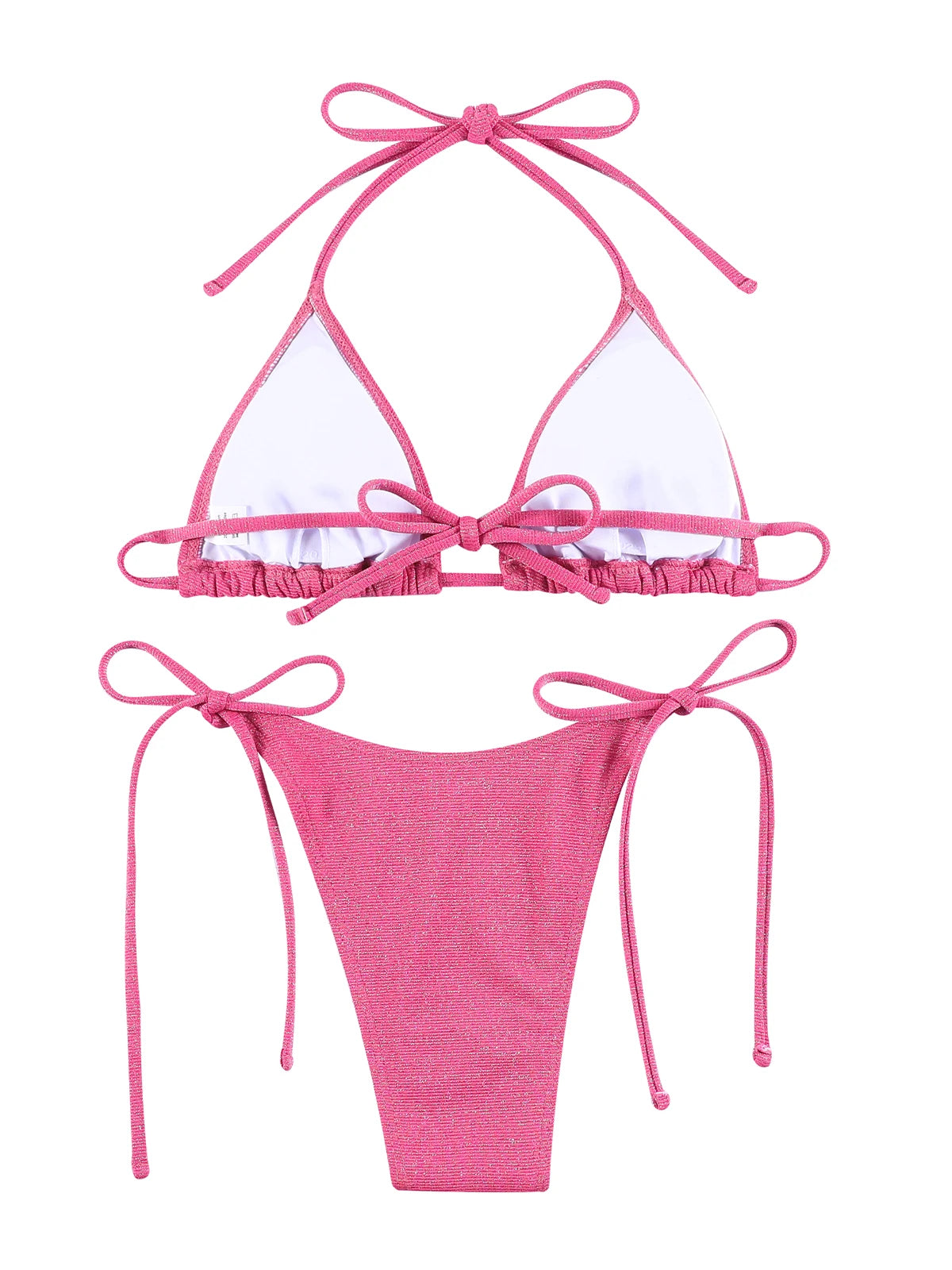 Miyouj Shiny Bikini Set Triangle Bikinis Bandage Swimsuit Women Two Piece Swimwear Summer Biquini New Beachwear
