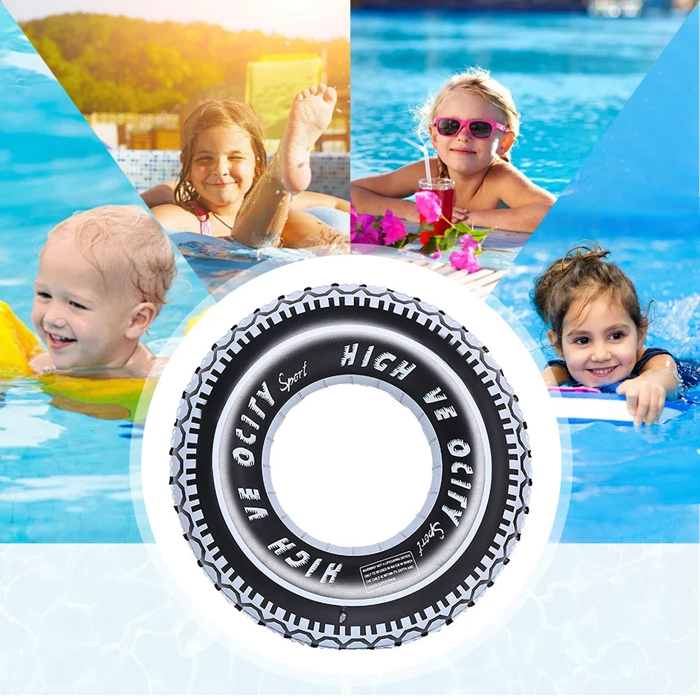 Car Tire Swim Float Tube PVC Pool Floating Rings Leakproof Inflatable Swimming Rings Floaties Thickened Pool Rings for Swimming