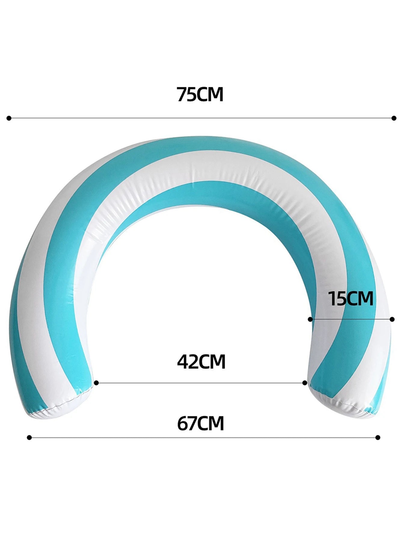 1pc New Striped U-Shaped Inflatable Swimming Ring，Arch Shape Design Swimming Pool Float，Thickened PVC Floating Device,For Summer