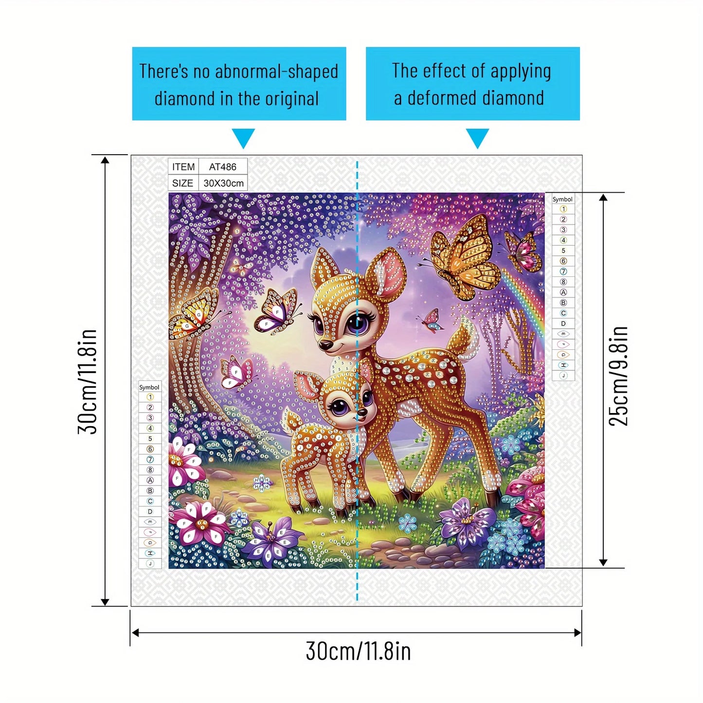 DIY Deer and flowers 5D Special Shape Diamond Art Kits for Beginners,Diamond Art Painting Kits for Home Wall Decoration Gift