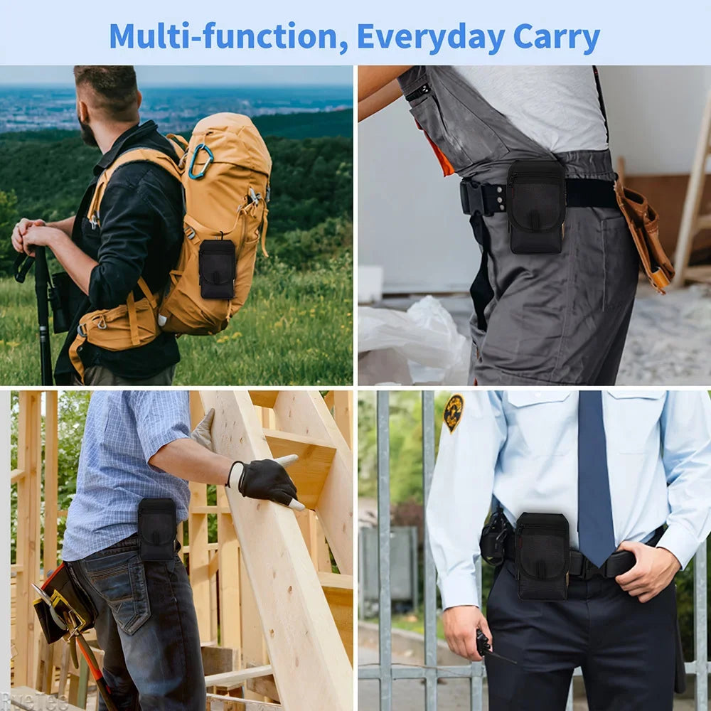 Tactical EDC Pouch Belt Holster - Multitool Organizer for Electricians Compact Tool Sleeve Tool Pouch Fits Phone Knife & Gear