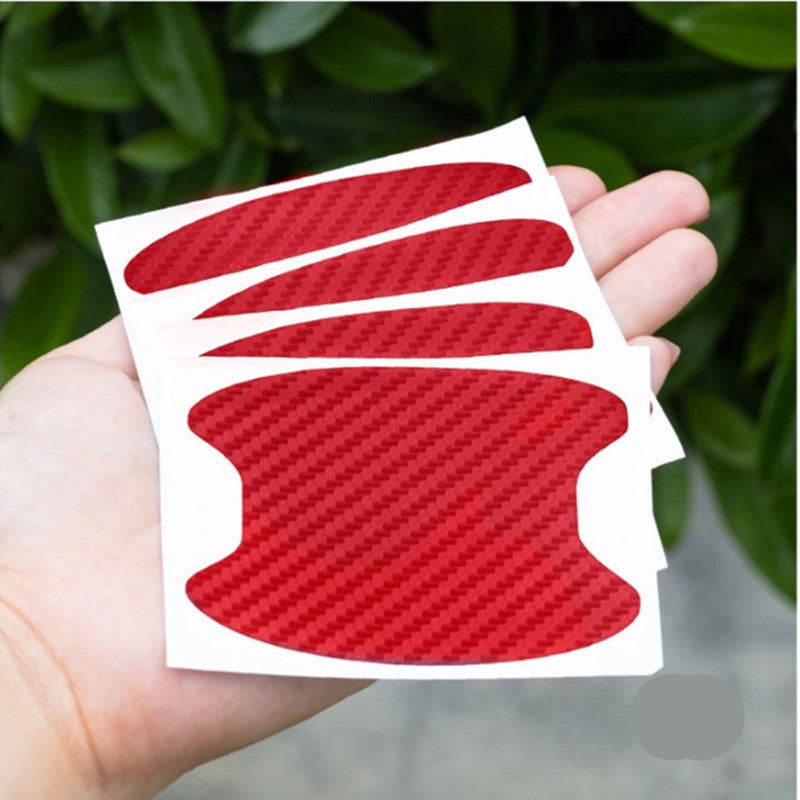 4 Pieces of Car Door Handle Protective Film, Carbon Fiber Stickers, Scratch Resistant Covers, Exterior Accessories,