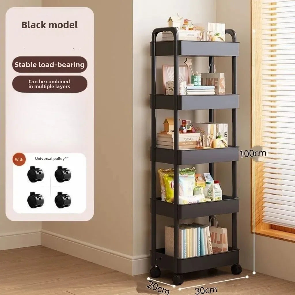2026 New Multifunctional Storage Cart Open Shelves Book Display Living Room Kitchen Bedroom Home Decor Storage Organizer