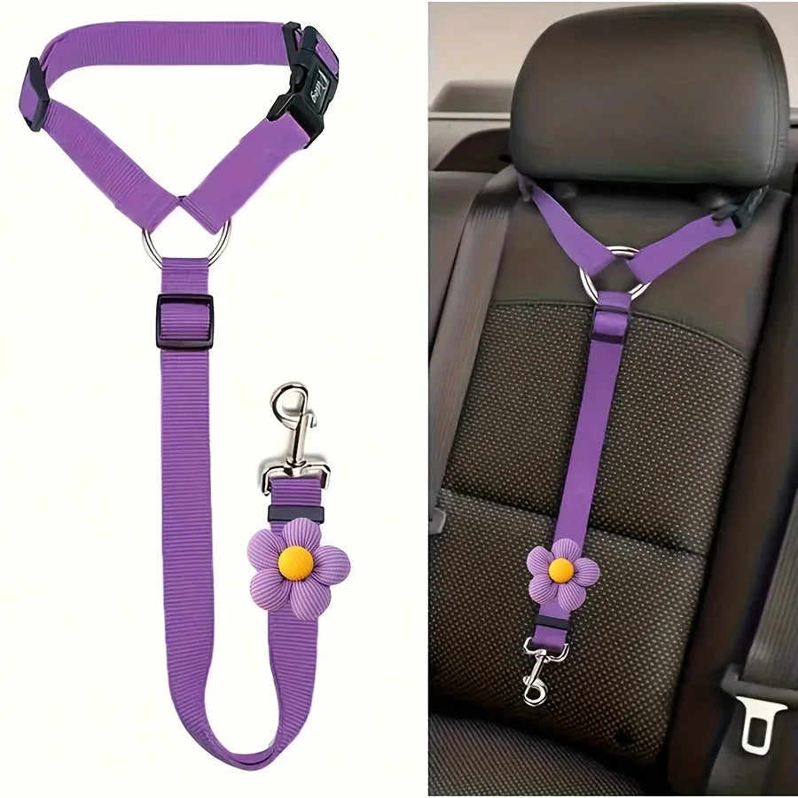 Pet Collars Car Pet Retractable Leash Dog Cat Safety Rope Adjustable Traction Rope Fixed on Car Headrest Travel Outdoor Walking