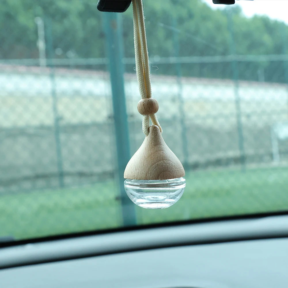 Round Car Perfume Bottle Ornament Aromatherapy Essential Oil Bottle Hanging Auto Air Freshener Car Decoration Interior for Home