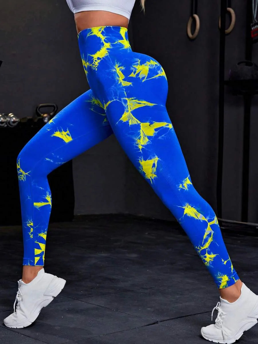 New 3D Print Tie Dye Sports Pants Women Seamless  Leggings High Waist Fitness Push Up Leggings Gym Clothing Workout Tights