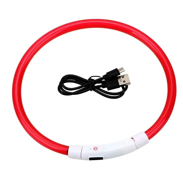 Pet dog LED collar - Dog loss prevention collar - Adjustable collar - Safe USB charging collar - Pet supplies For use at night