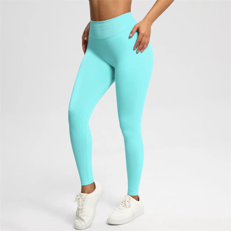 2026 Bum Shaping Leggings Women Seamless Sports Yoga Pants Low Ribbed Band Gym clothes Fitness Workout Scrunch Butt Tight