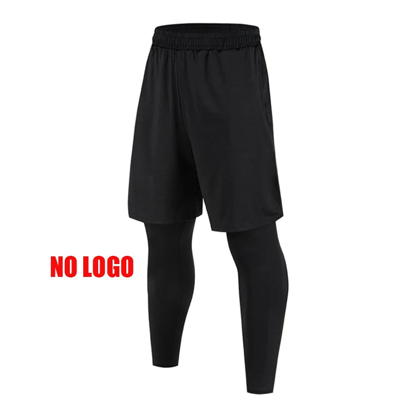 Men's 2-Piece Compression Pants Set with Shorts & Tights Quick Dry Athletic Sportswear for Gym Workout Running Fitness