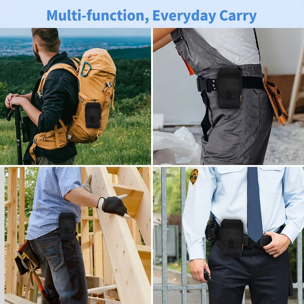 Tactical EDC Pouch Belt Holster - Multitool Organizer for Electricians Compact Tool Sleeve Tool Pouch Fits Phone Knife & Gear