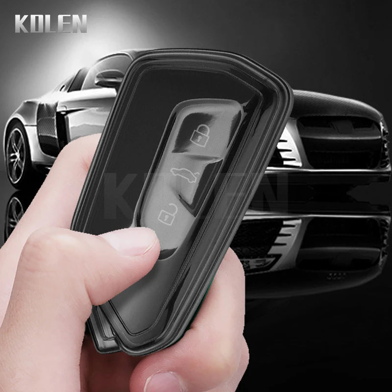 TPU Car Key Case Cover Shell Fob For VW Volkswagen Golf 8 MK8 2020 For Skoda Octavia For Seat Key Protector Accessories Keychain