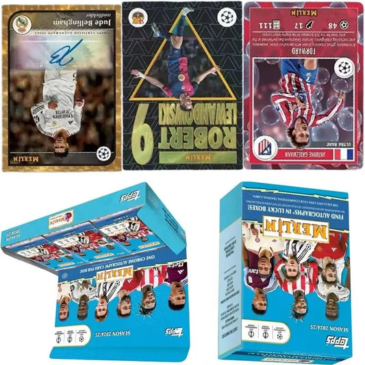 New 2024-25 Genuine Topps Merlin UEFA Club Competitions Merlin UCC Football Card Star Card Collectible Cards Toy Holiday Gift