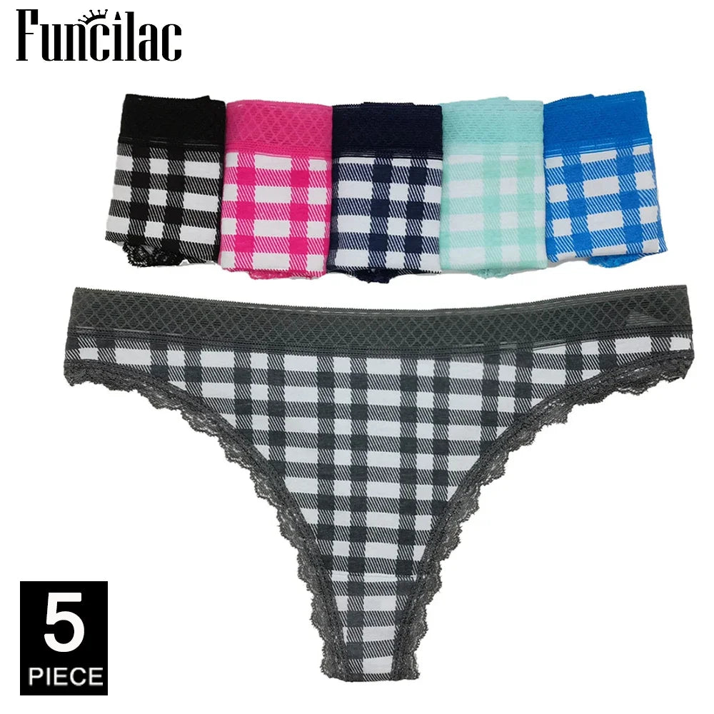 Women Thongs and G Strings Sexy Cotton Panties Ladies Underwear Tanga Mujer String Femme Lingerie 5 pcs/lot