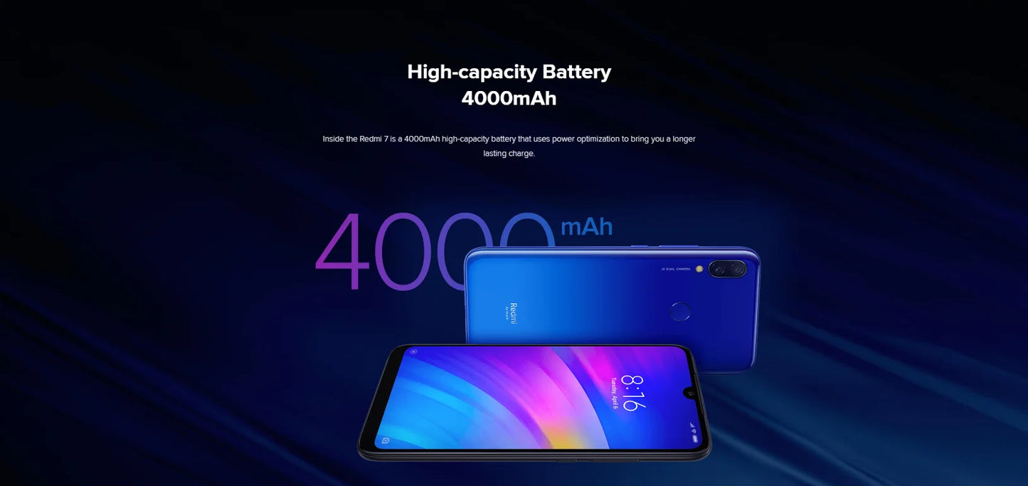 Global firmware Xiaomi Redmi 7 smartphone Dual Camera Dual SIM Solt Cellphone Android  used phone