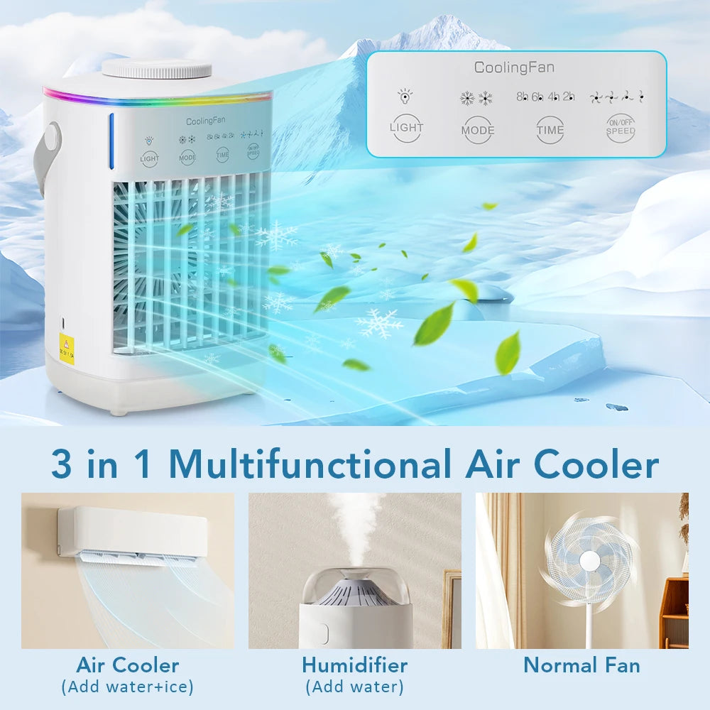 Desktop air conditioner fan small air cooling machine small air conditioner household water cooling fan summer dormitory artifac