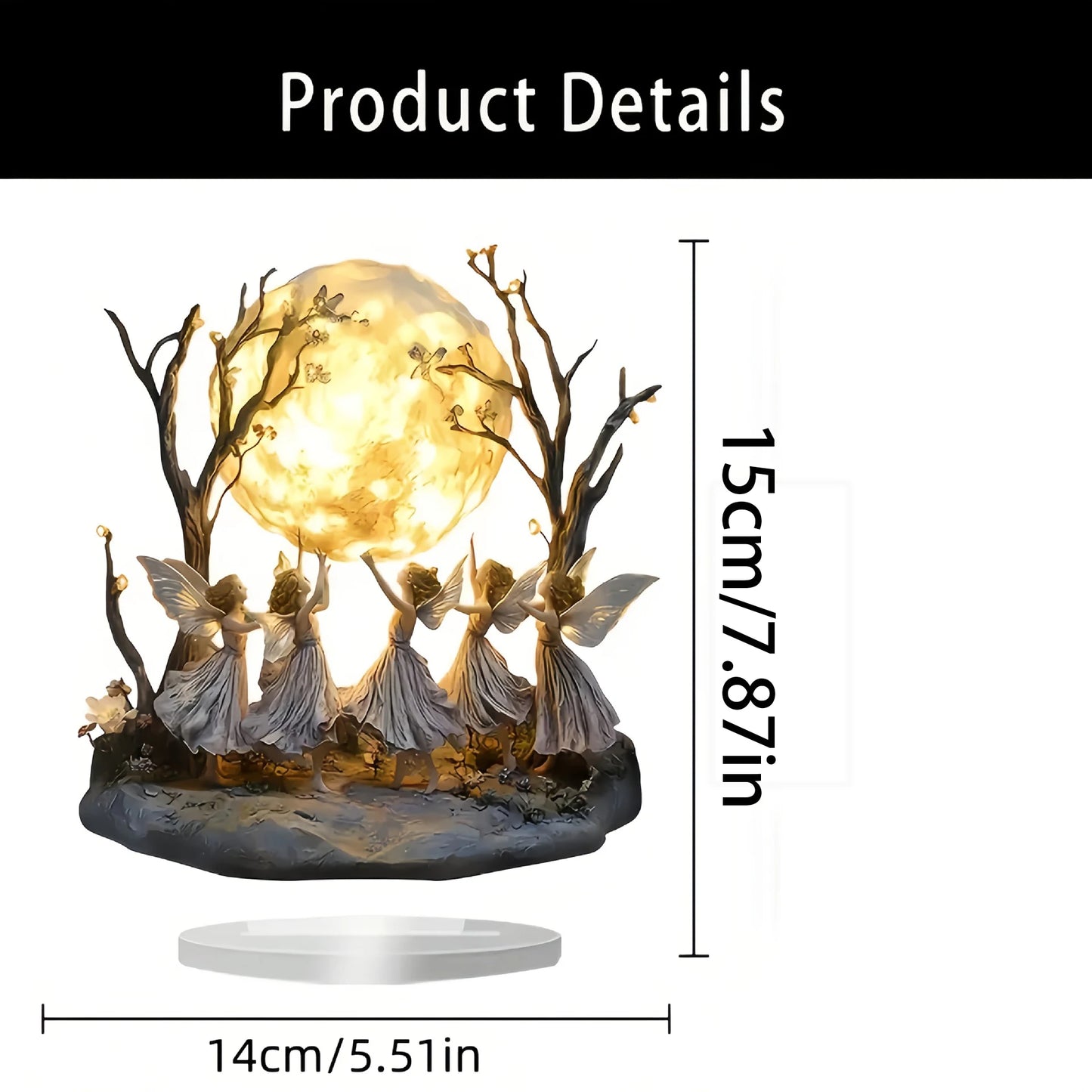 Creative ornaments, a group of fairies dancing gracefully under the moon, home decoration, living room desktop decoration