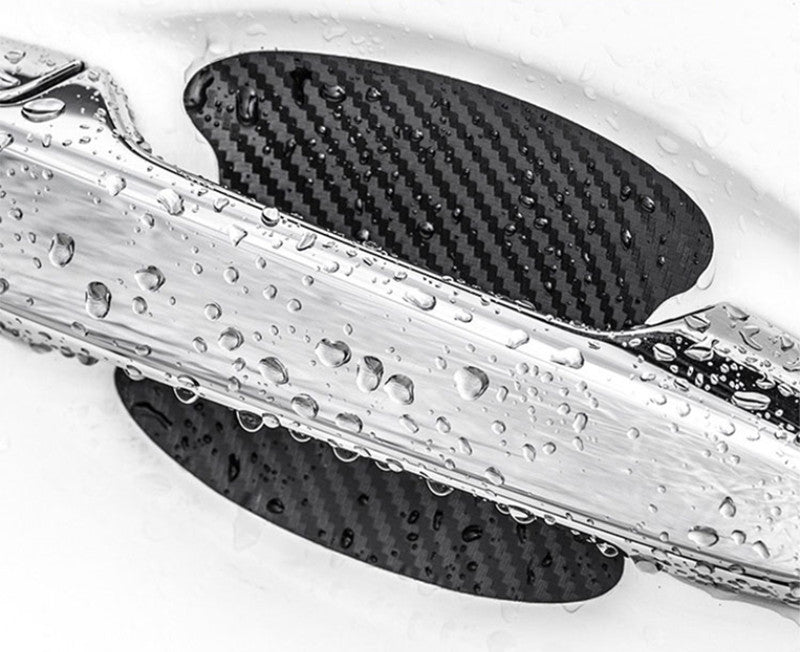 4 Pieces of Car Door Handle Protective Film, Carbon Fiber Stickers, Scratch Resistant Covers, Exterior Accessories,