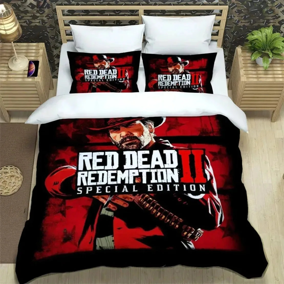 Red Dead Redemption 2 Bedding Sets exquisite supplies set print duvet cover bed comforter set bedding set luxury birthday gift