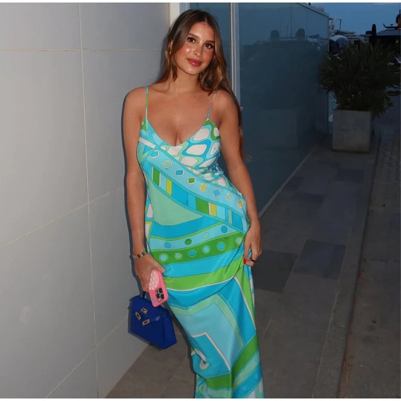 Fashion Halter Printed 3 Pieces Sets Women Lace Up Sleeveless Backless Tops Mini Shorts Asymmetric Skirts 2026 Summer Lady Suits