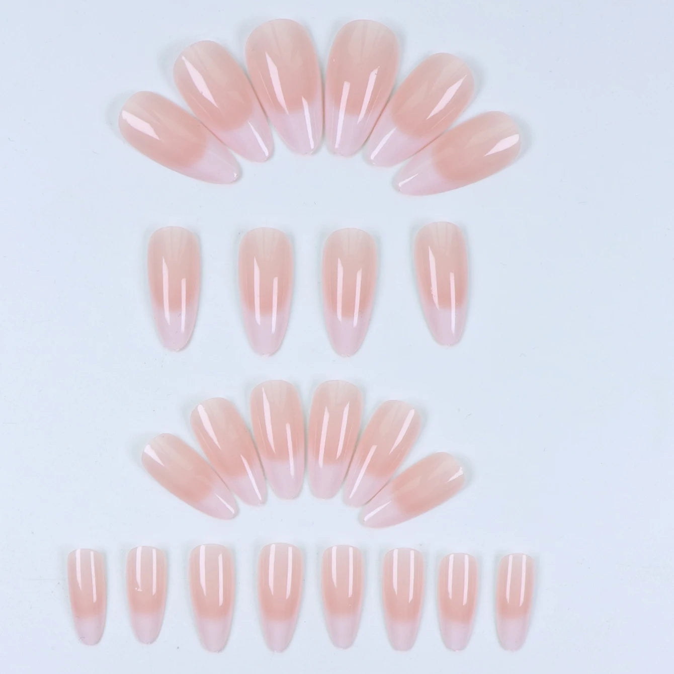 24PCS Almond Press on Nails Medium Fake Nails with Pink Bow Designs Glue on Nails Glossy Acrylic False Nails As Women Girls Fift