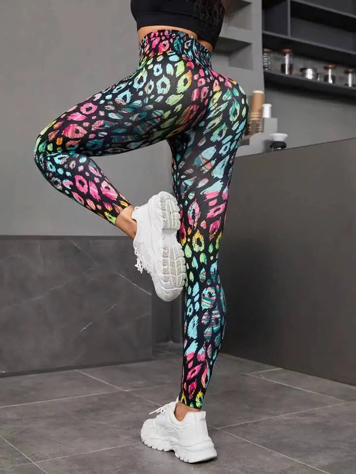 New 3D Print Tie Dye Sports Pants Women Seamless  Leggings High Waist Fitness Push Up Leggings Gym Clothing Workout Tights