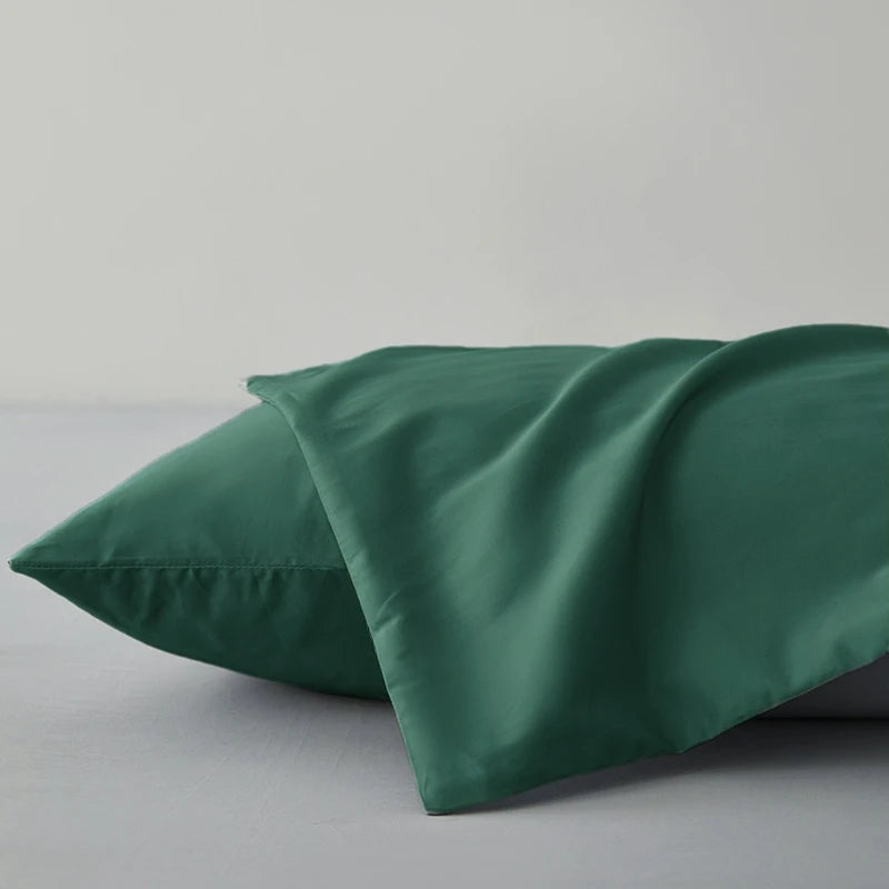 kuup 2pcs Pure Color Polyester Pillowcases Comfortable Breathable Simple European Style Pillowcases Bedding Accessories