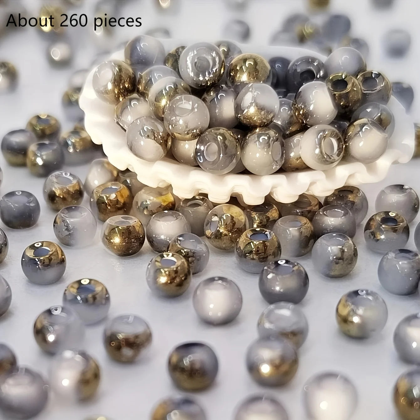 DIY handmade jewelry materials with round beads, colorful beading, accessories for making bracelets, earrings and necklaces
