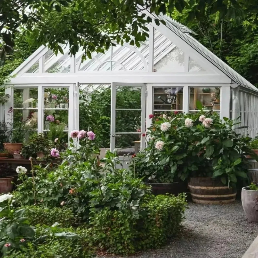 Enclosed Insulated Sunroom Garden Terrace Glass, Aluminum Solarium Conservatory Outdoor Living Room Sun House for Villa