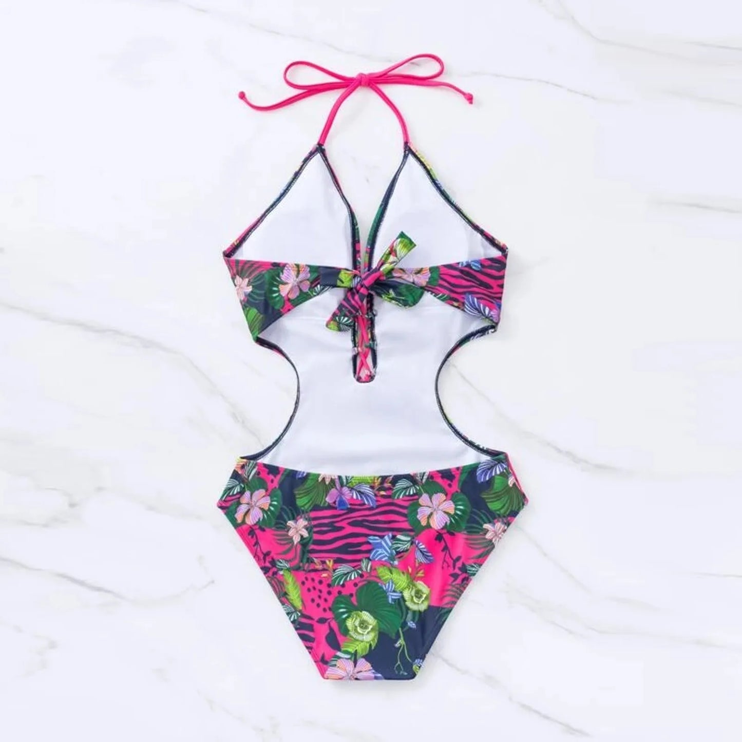 Sexy Bikini Women's Swimsuit Corded At The Chest Tassel Closure Waist Leaky Back Buckle Bikini Women High Waisted Bikini Bottoms