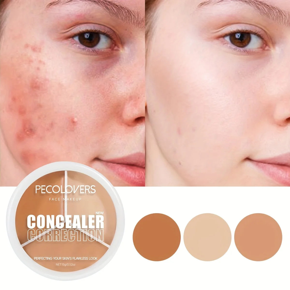 3 Colors Moisturizing Concealer Palette Full Coverage Concealer Even Skin Tone Face Foundation eye Face Cosmetics Lasting