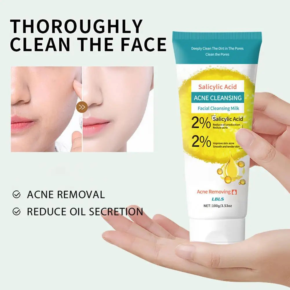 Salicylic Acid Acne Removing Facial Cleanser Moisturizing Refreshing & Oil-Controlling Face Wash Foam Face Cleanser Skin Care