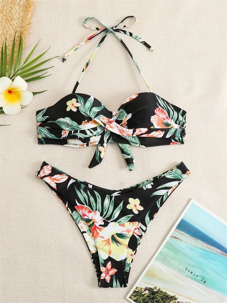 Bikini Swimsuit Women Swimwear 2026 New Solid Push Up Bikinis Set High Waist Thong Bathing Suit Two Pieces Swimming Suits Female