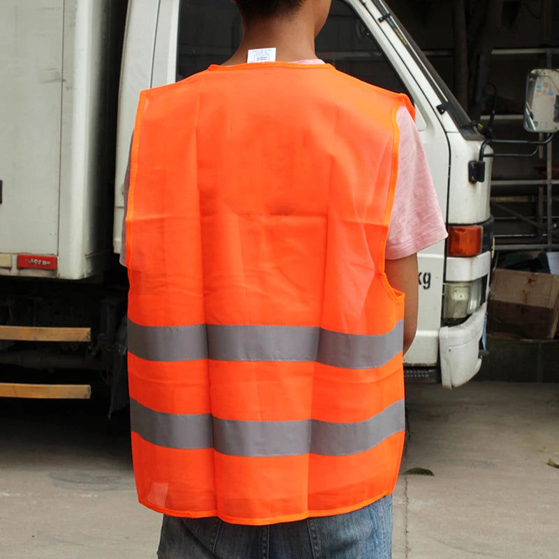 Car Reflective Strip Vest Reflective Strip Vest Car Emergency Reflective Vest Fluorescent Green Orange Safety Suit Strip Vest