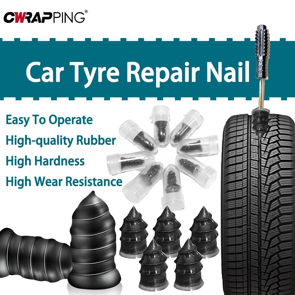 Car Motorcycle Vacuum Tyre Repair Nails 10-60pcs Truck Scooter Bike Tire Puncture Repair Tools Rubber Metal Nails Accessories