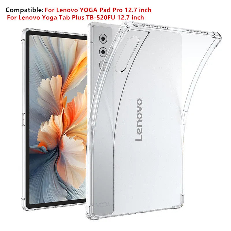 For Lenovo YOGA Pad Pro 12.7 inch 2025 Tablet Case Thickened Soft Airbag Transparent Funda Yoga Tab Plus TB-520FU 12.7"TPU shell