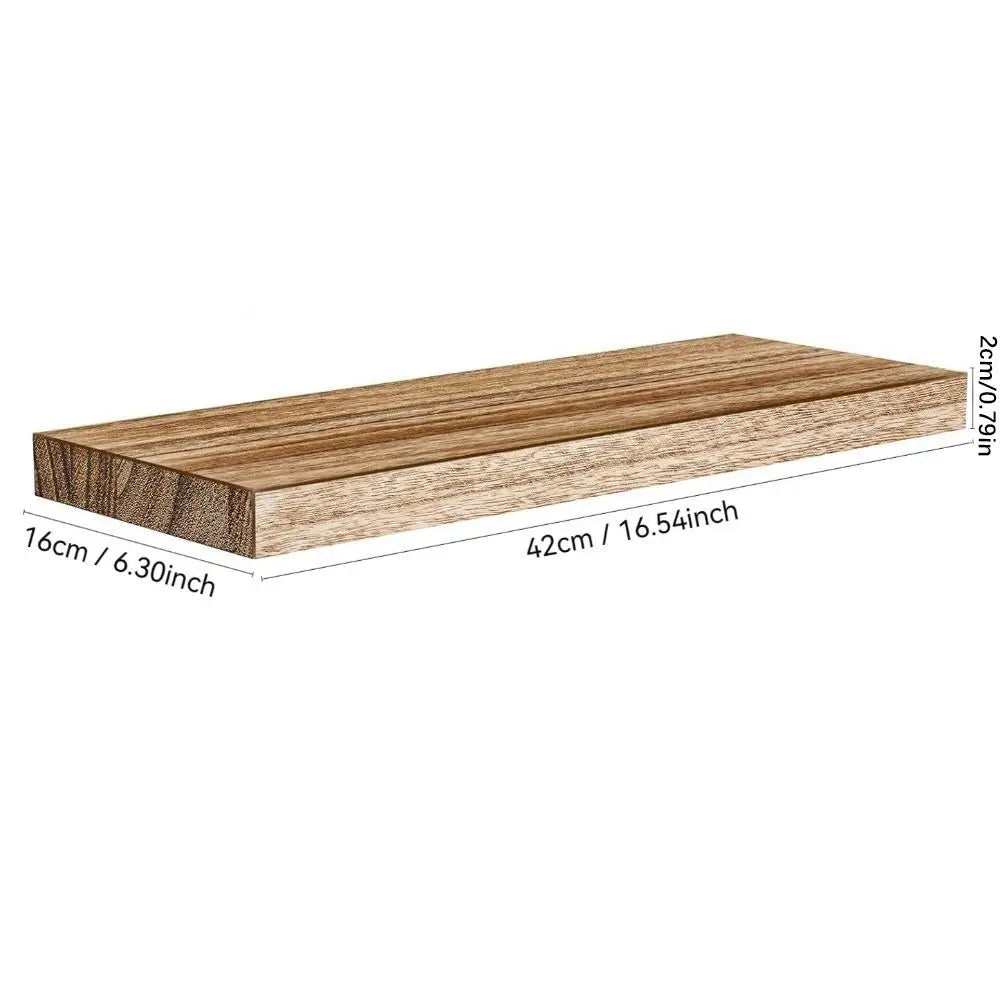 1pc Floating Shelves Wooden Wall Mounted Storage Shelf Deeper Thicker Bathroom Shelves for Living Room, Bedroom, Kitchen