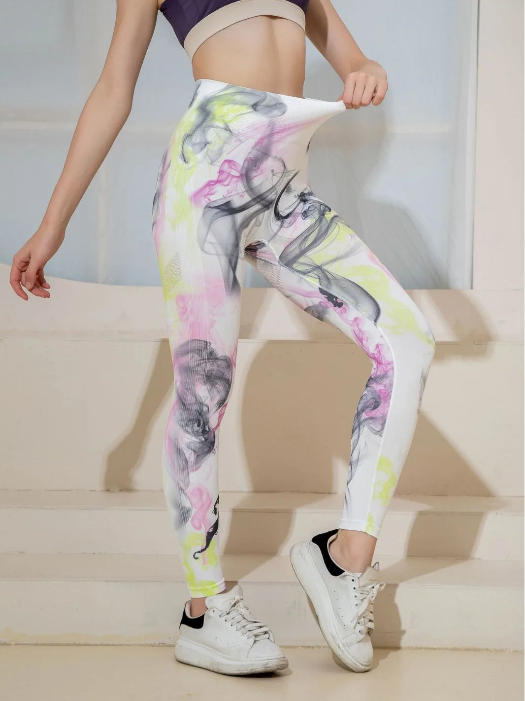 New 3D Print Tie Dye Sports Pants Women Seamless  Leggings High Waist Fitness Push Up Leggings Gym Clothing Workout Tights
