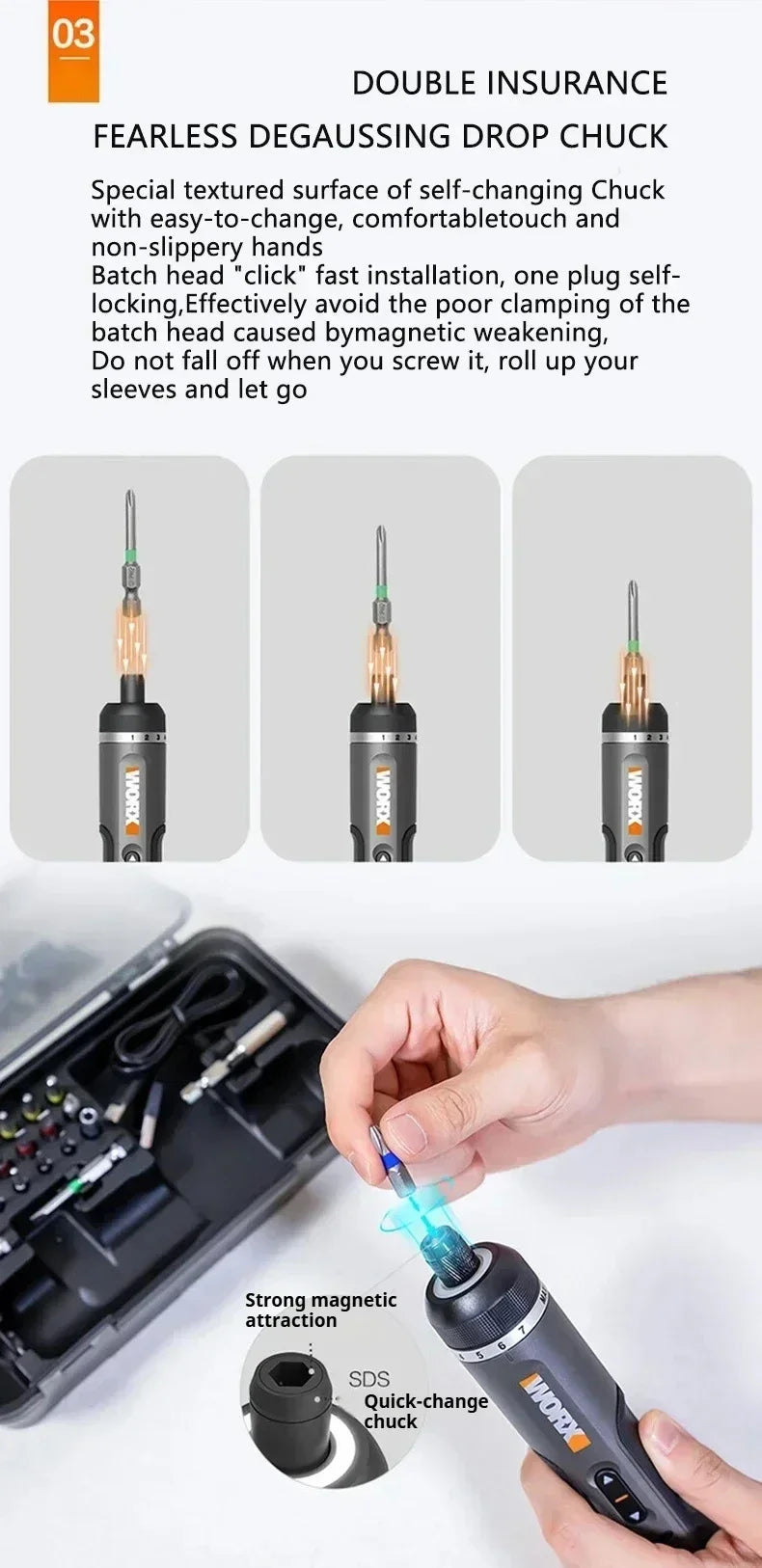 Worx 4V Electrical Screwdrivers Set WX242 Portable Smart Cordless Power Screw Driver Mini Electric Drill Home Repair Power Tool