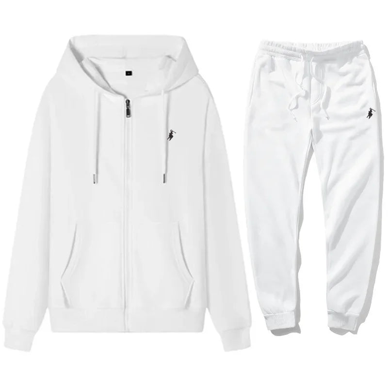 Men's classic hoodies and sport pants for autumn and winter, suitable for casual fitness, warmth and casual sportswear sets in a
